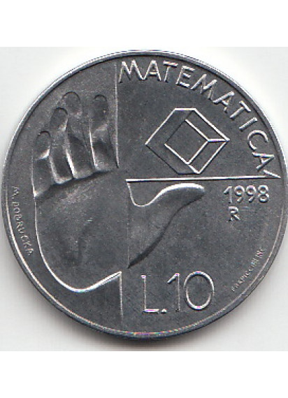 1998 10 Lire Italma La Matematica Fior di Conio San Marino